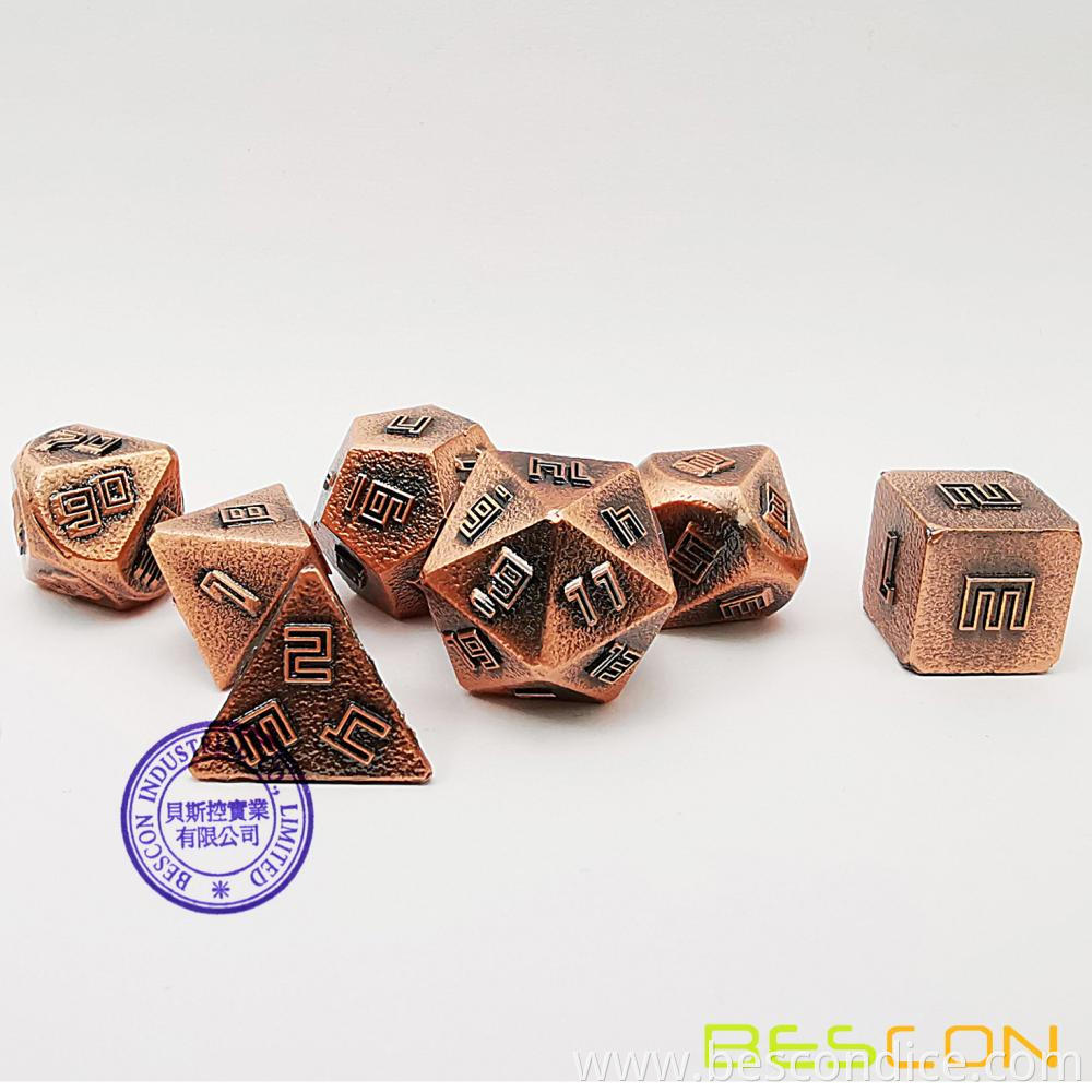 Copper Ore Lode Solid Metal Dice Set 4 Copper Ore Lode Solid Metal Dice Set 4